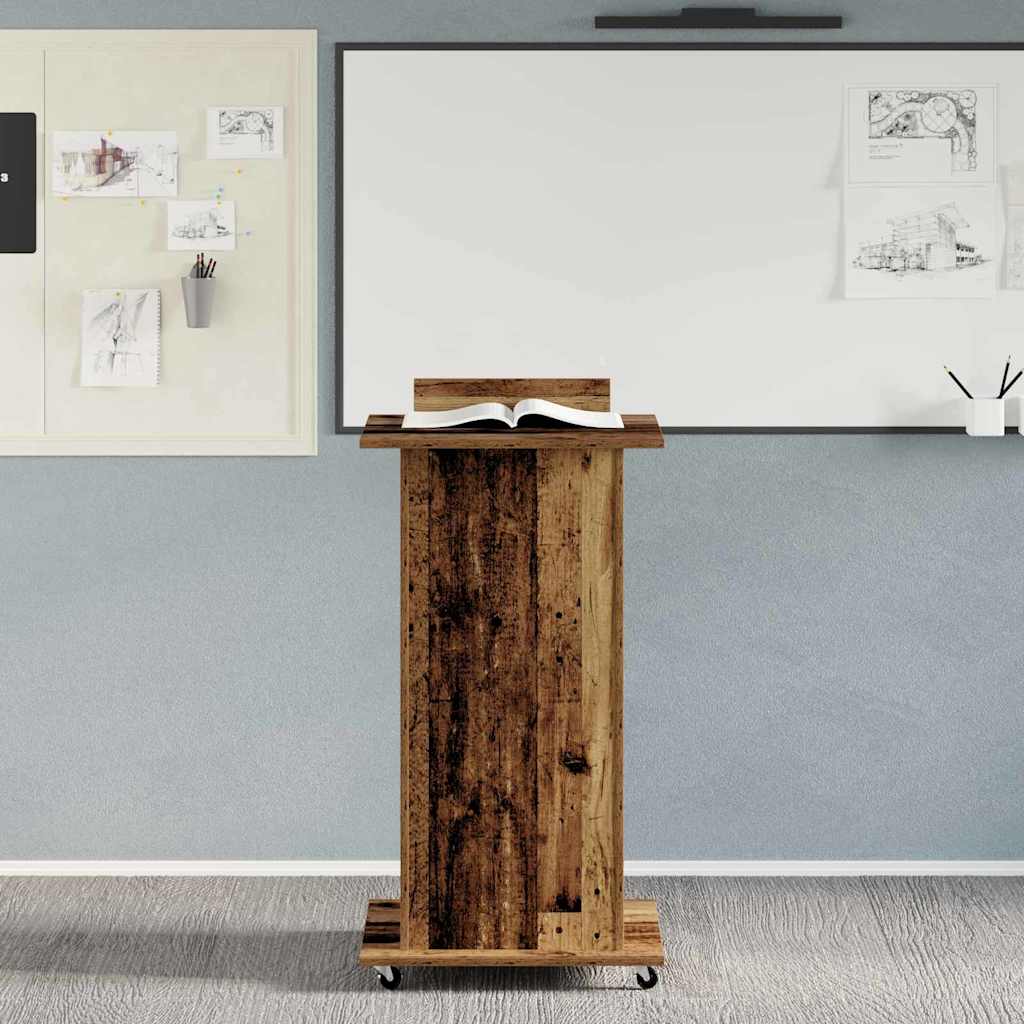 Podium with Drawers Reclaimed Wood 55 x 55 x 107 cm Wood-based material
