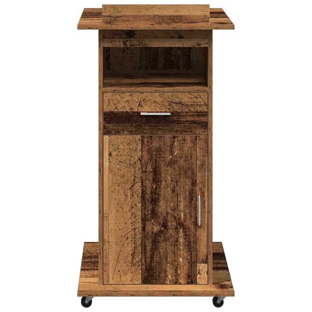 Podium with Drawers Reclaimed Wood 55 x 55 x 107 cm Wood-based material