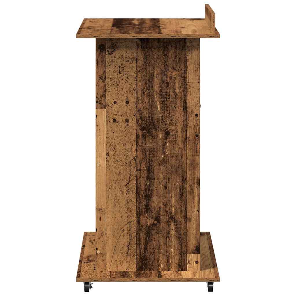 Podium with Drawers Reclaimed Wood 55 x 55 x 107 cm Wood-based material