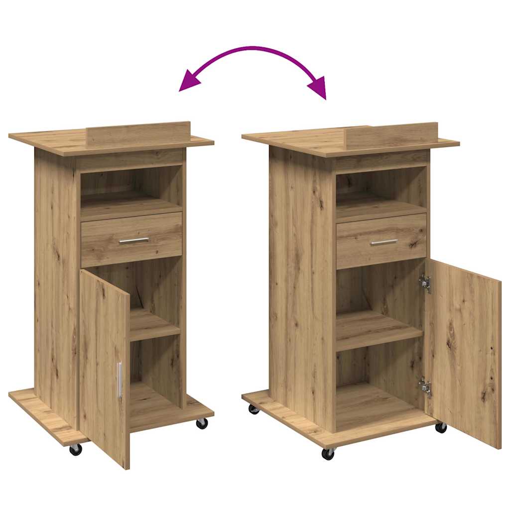 Podium mit Regal Artisan-Eiche 55 x 55 x 107 cm Holzwerkstoff