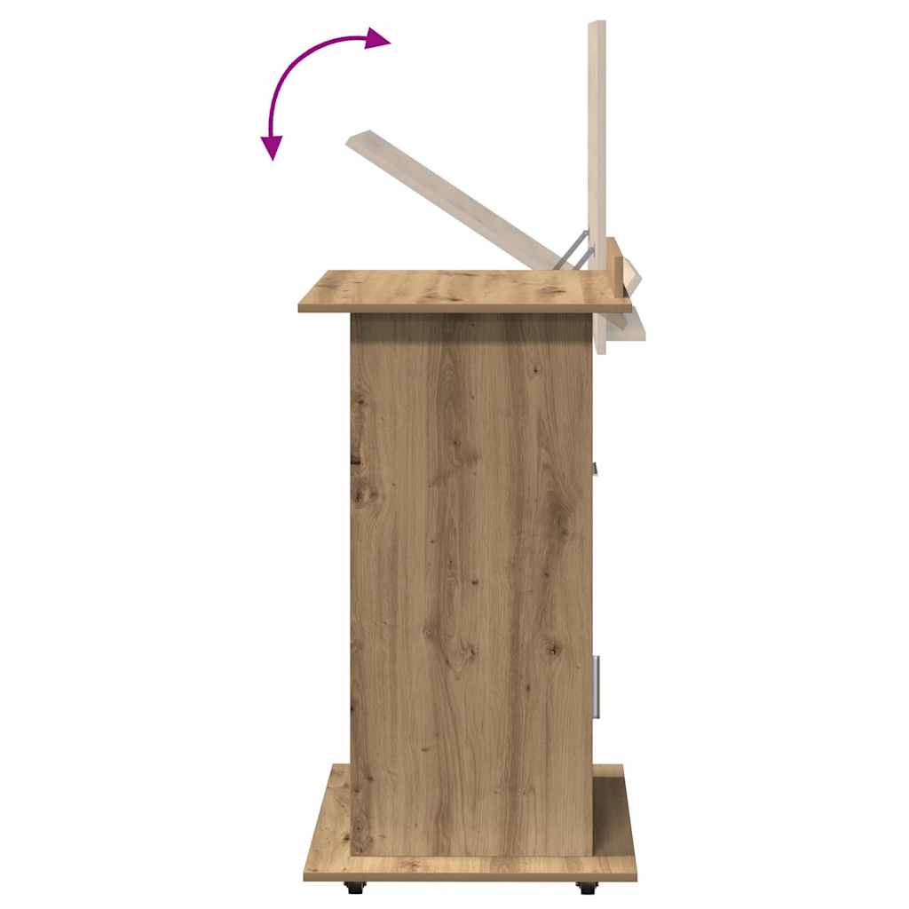 Podium mit Regal Artisan-Eiche 55 x 55 x 107 cm Holzwerkstoff