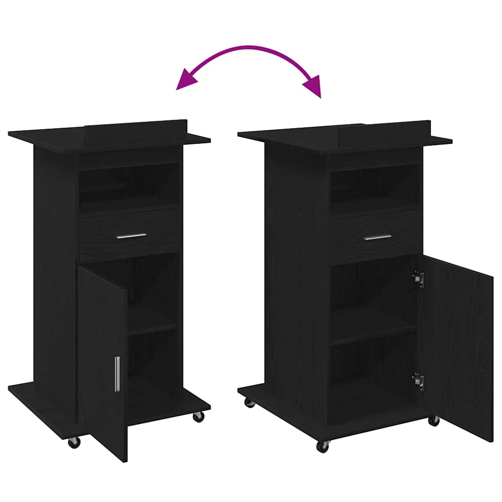 Podium Black Oak Effect 55 x 55 x 107 cm Wood-based Material