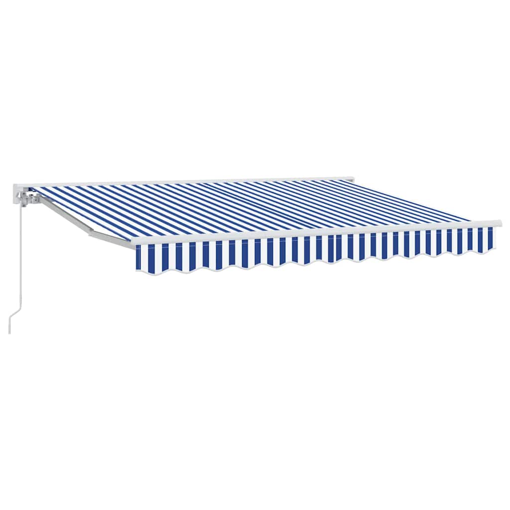 Einziehbare Markise Blau und Weiß 250x200 cm Stoff