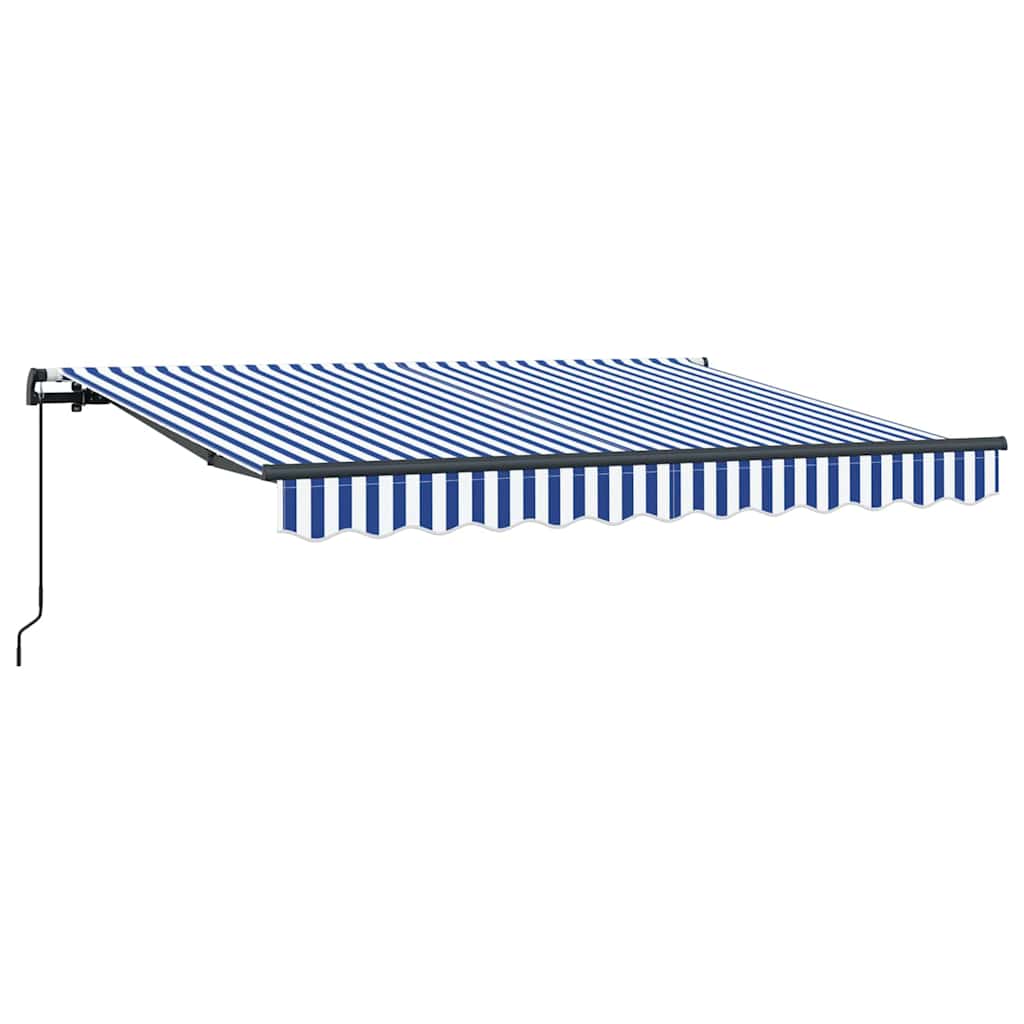 Einziehbare Markise Blau und Weiß 250 x 200 cm