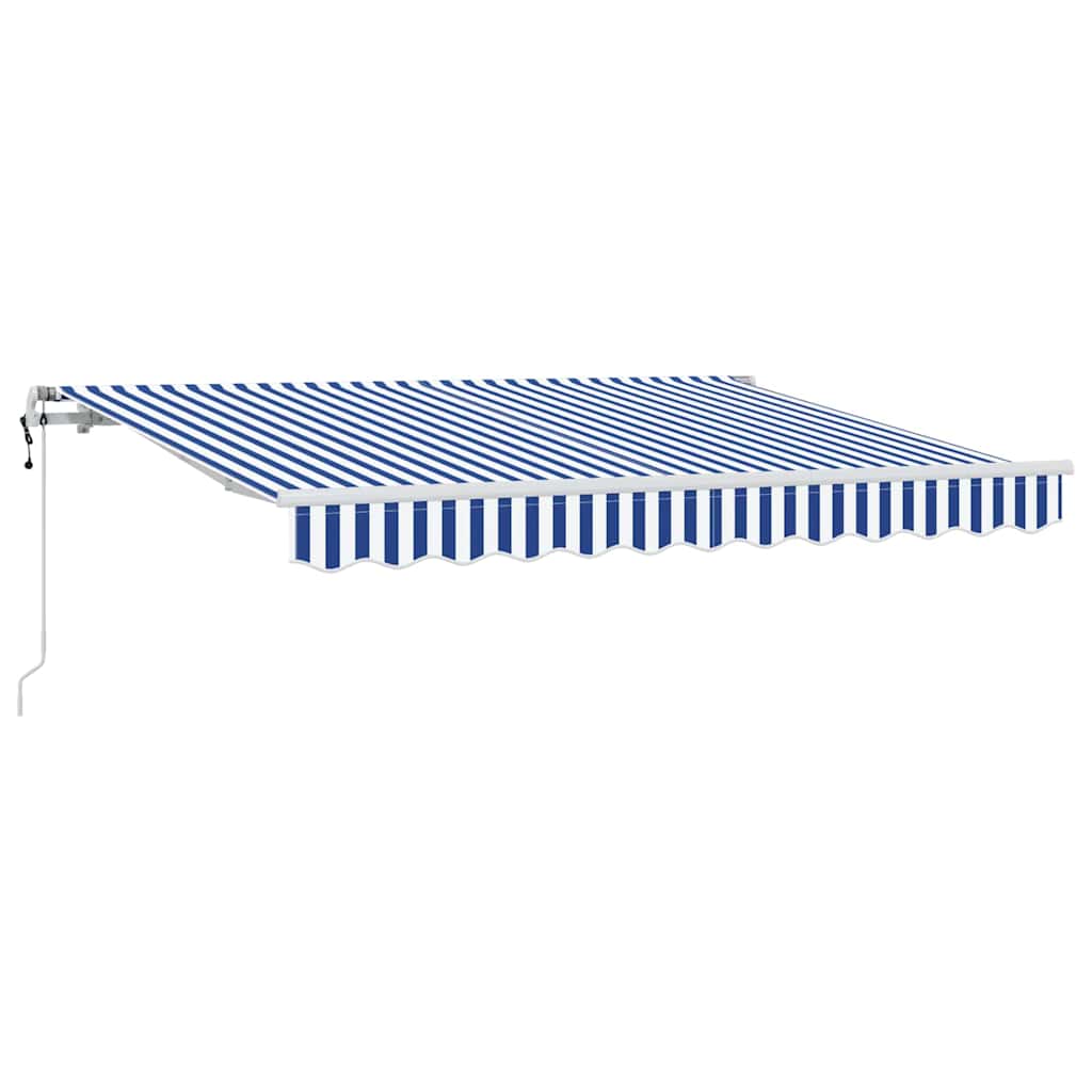 Einziehbare Markise Blau und Weiß 250 x 200 cm