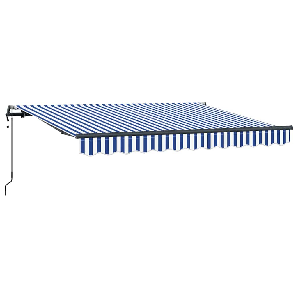 Einziehbare Markise Blau und Weiß 250 x 200 cm