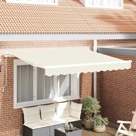 Einziehbare Markise Creme 250 x 200 cm Polyester und Aluminium