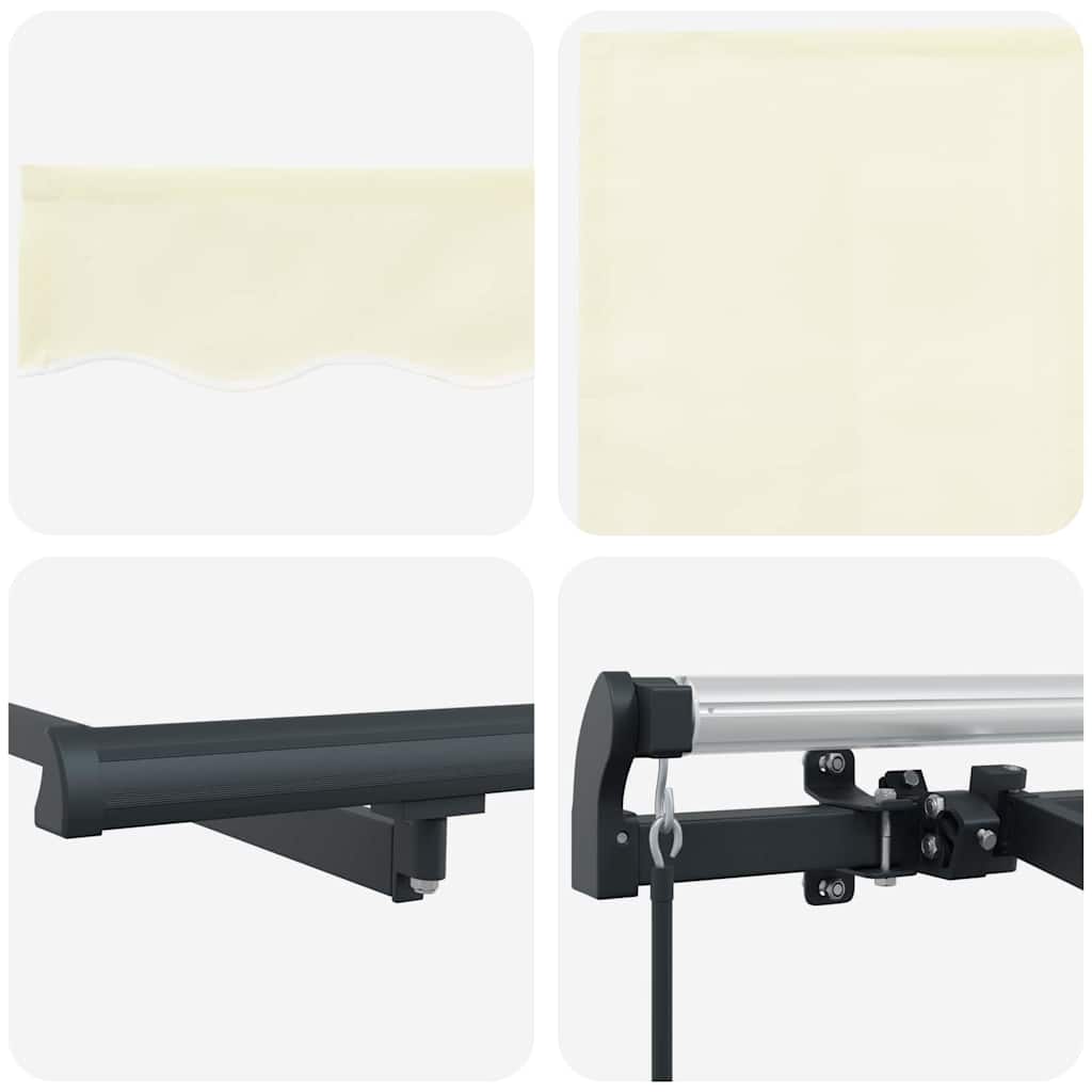 Einziehbare Markise Creme 250 x 200 cm Polyester und Aluminium