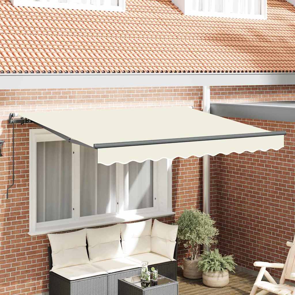 Einziehbare Markise Creme 250 x 200 cm Polyester und Aluminium