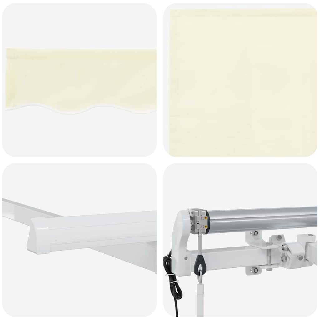 Einziehbare Markise Creme 250 x 200 cm Polyester und Aluminium