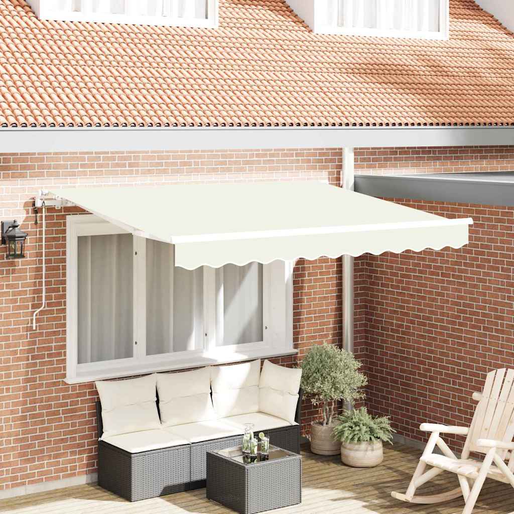 Einziehbare Markise Creme 250 x 200 cm Polyester und Aluminium