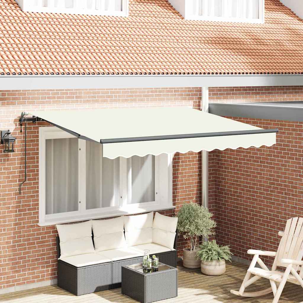 Einziehbare Markise Creme 250 x 200 cm Polyester und Aluminium