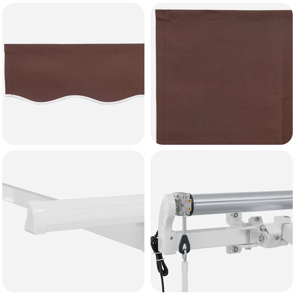 Einziehbare Markise Braun 250 x 200 cm Stoff