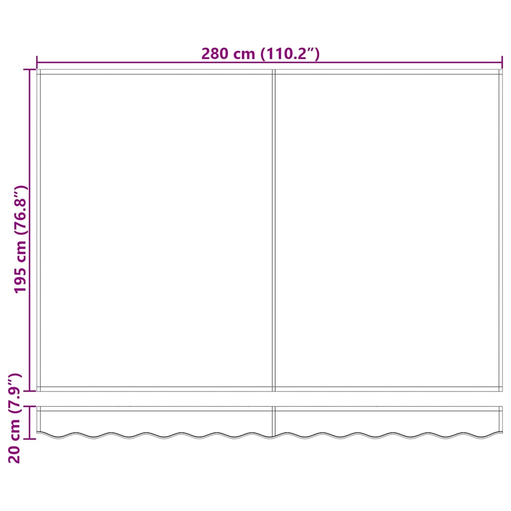 Einziehbare Markise Creme 300 x 200 cm Polyester und Metall