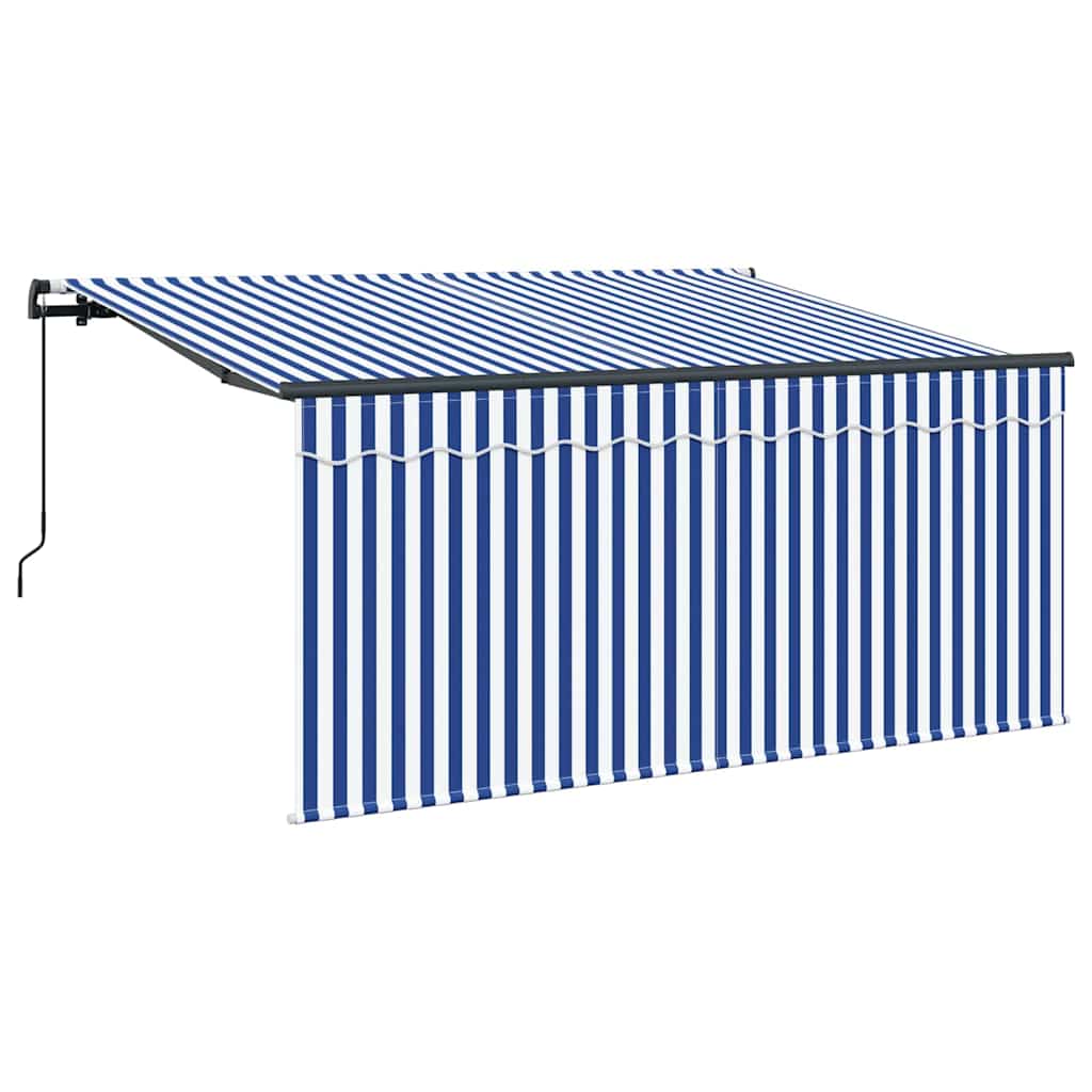 Einziehbare Markise Blau und Weiß 300 x 200 cm