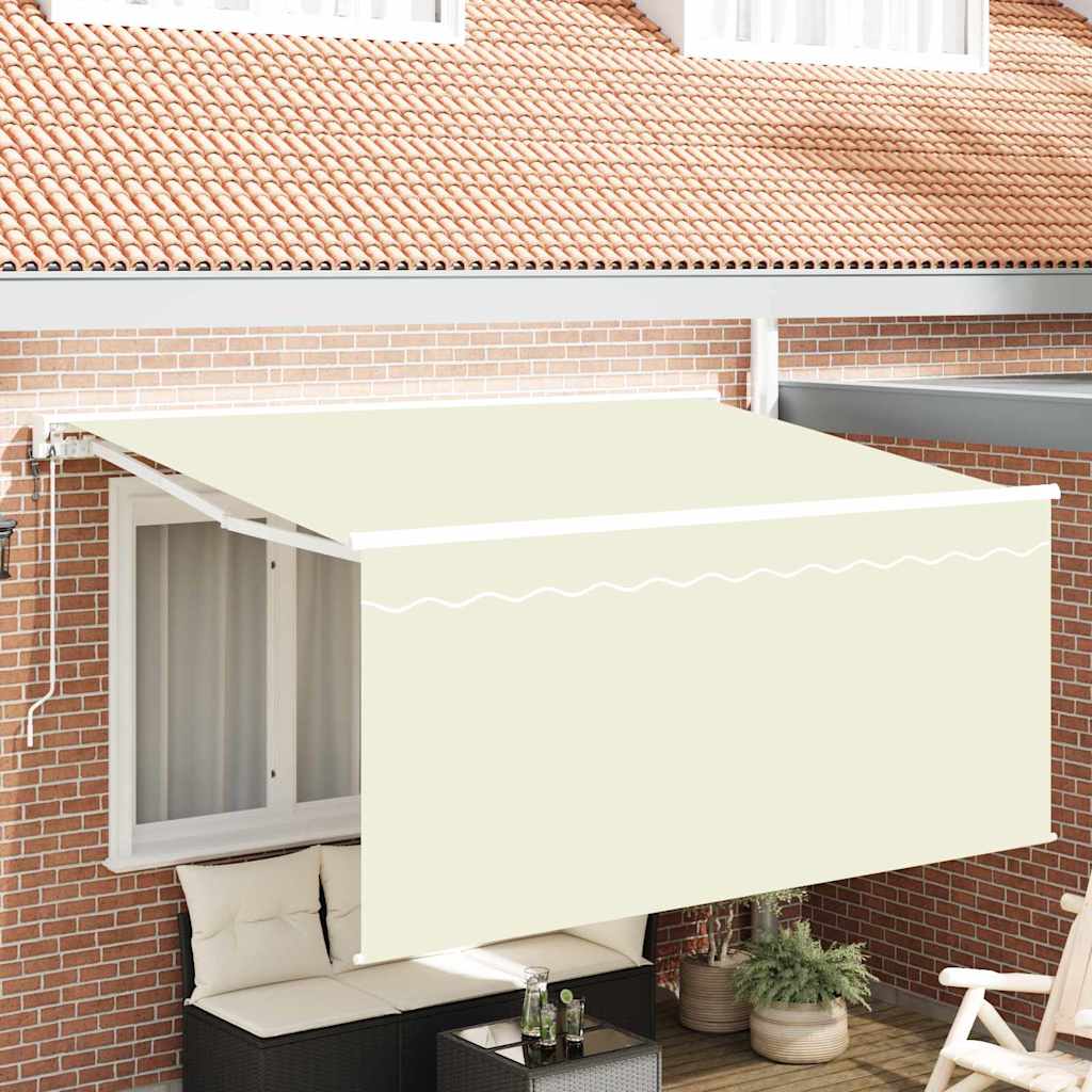 Einziehbare Markise Creme 300 x 200 cm Polyester und Aluminium