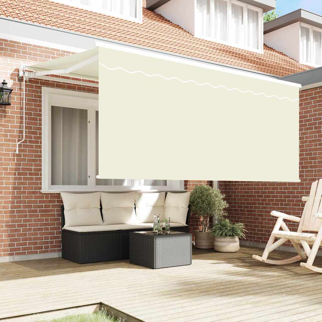 Einziehbare Markise Creme 300 x 200 cm Polyester und Aluminium