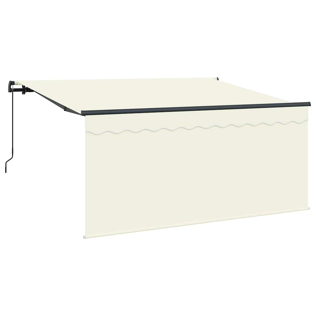 Einziehbare Markise Creme 300 x 200 cm Polyester und Aluminium