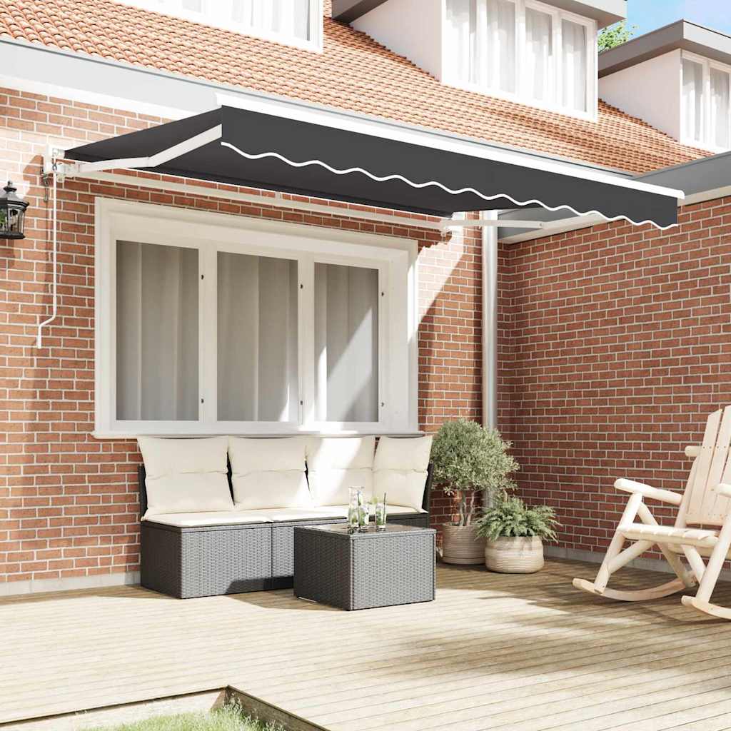 Einziehbare Markise Anthrazit 300 x 200 cm Polyester und Metall