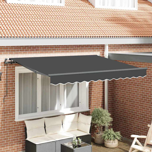 Einziehbare Markise Anthrazit 300 x 200 cm Stoff
