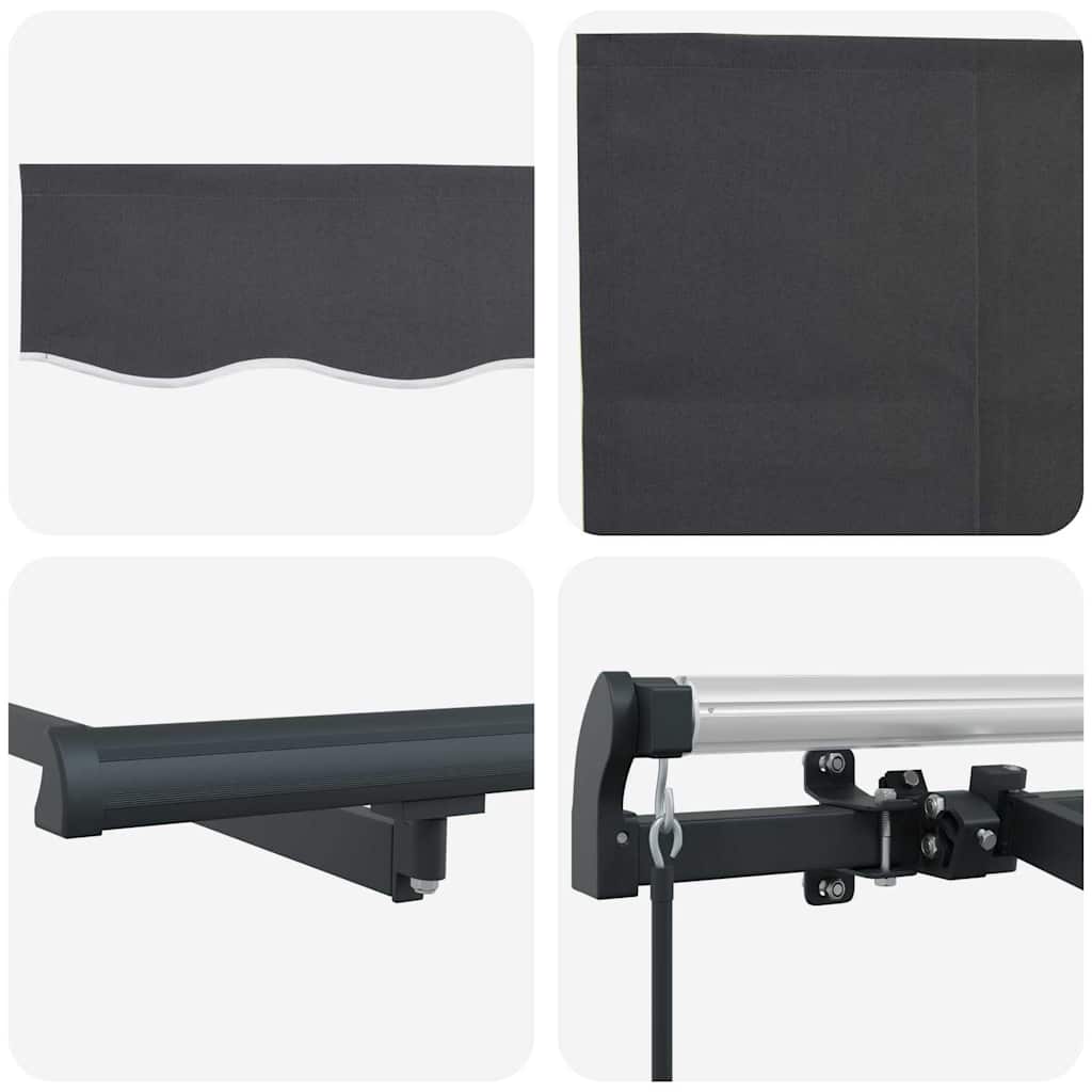 Einziehbare Markise Gestreift Anthrazit 300 x 200 cm Stoff