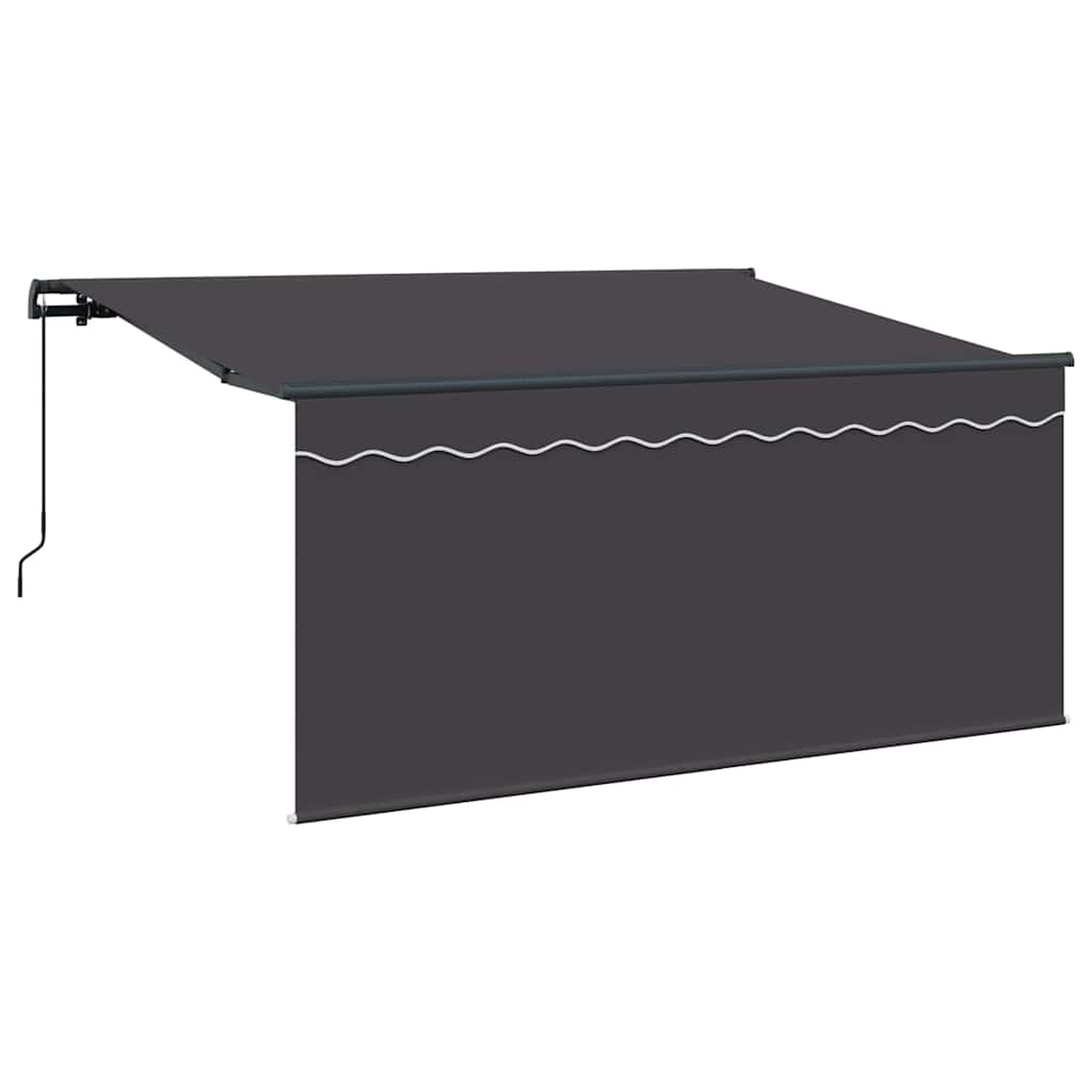 Einziehbare Markise Gestreift Anthrazit 300 x 200 cm Stoff
