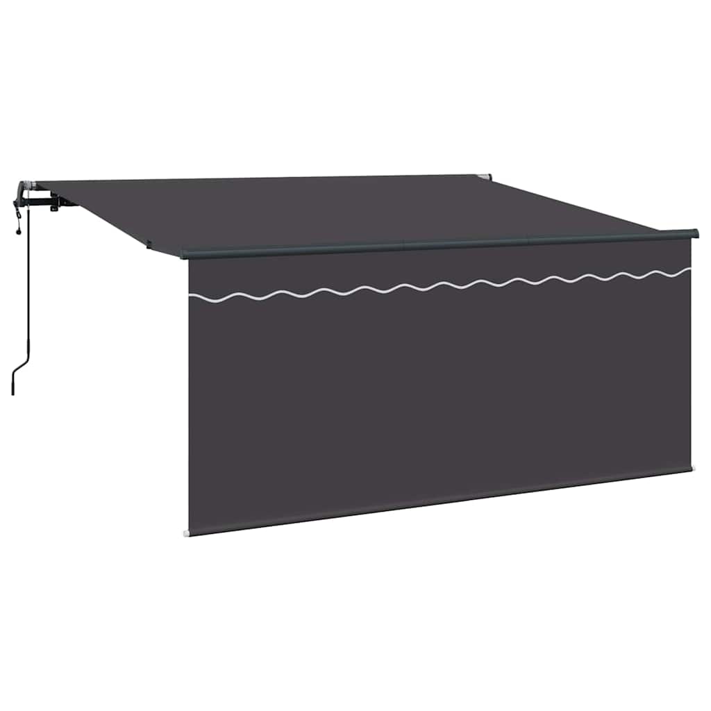 Einziehbare Markise Gestreift Anthrazit 300 x 200 cm Stoff