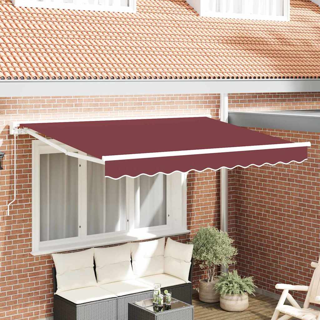 Einziehbare Markise Bordeauxrot 300x200 cm Stoff