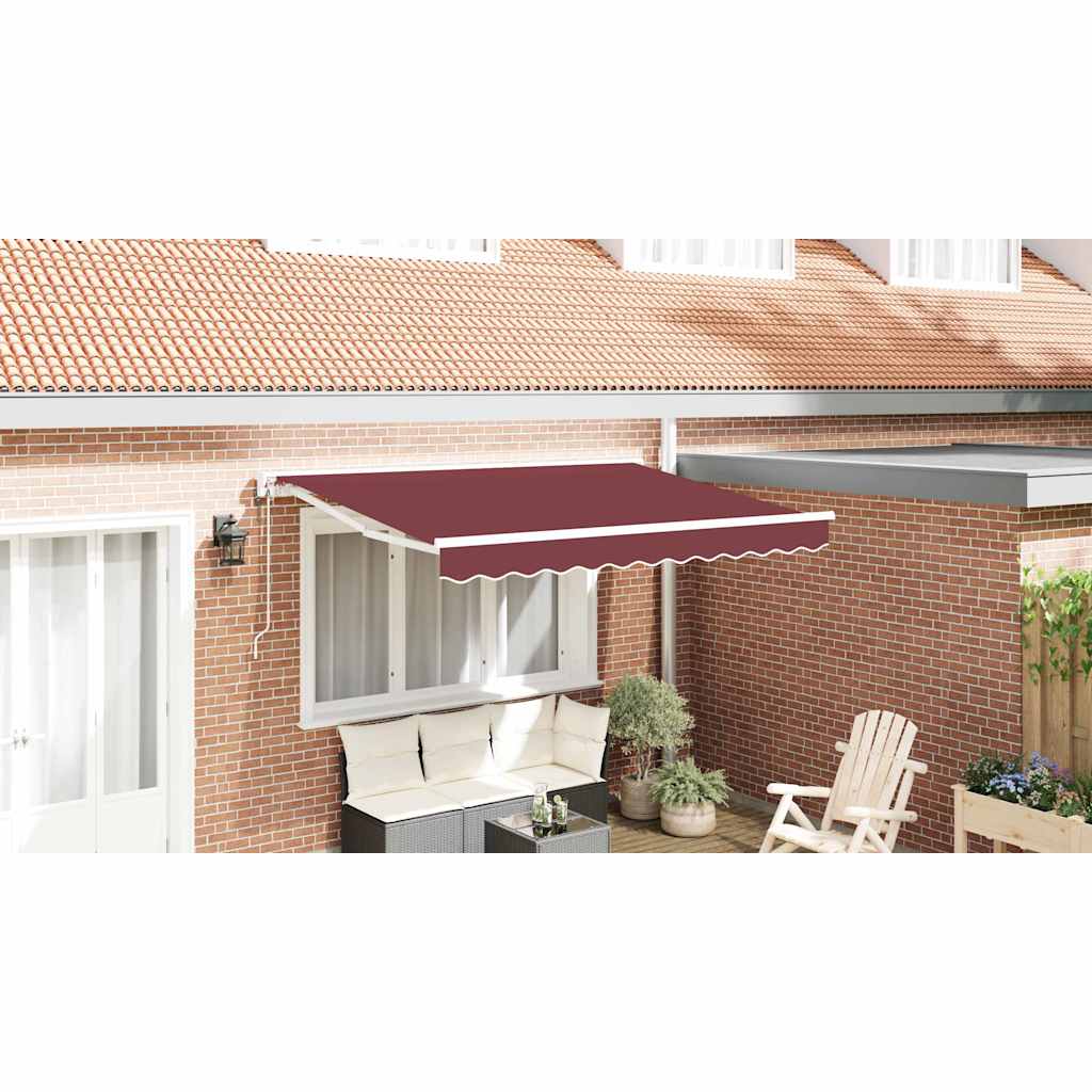 Einziehbare Markise Bordeauxrot 300x200 cm Stoff