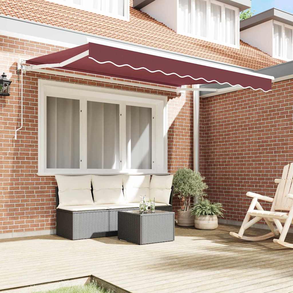 Einziehbare Markise Bordeauxrot 300x200 cm Stoff