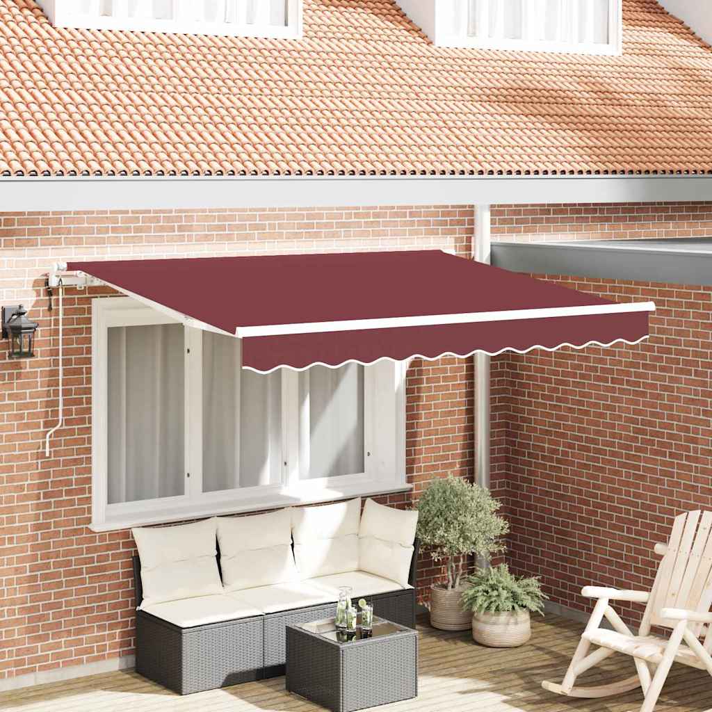 Einziehbare Markise Bordeauxrot 300 x 200 cm