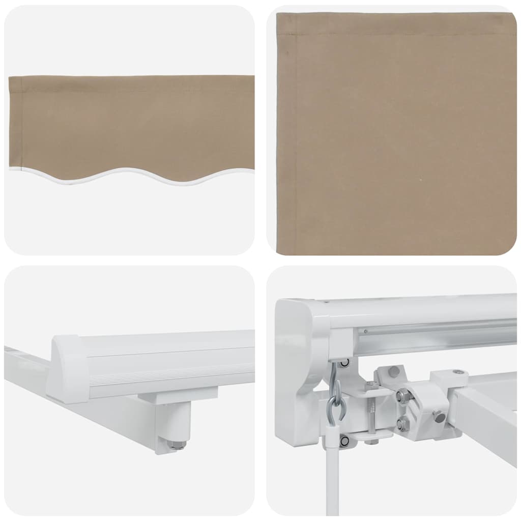 Einziehbare Markise Beige 300 x 200 cm Polyester und Metall