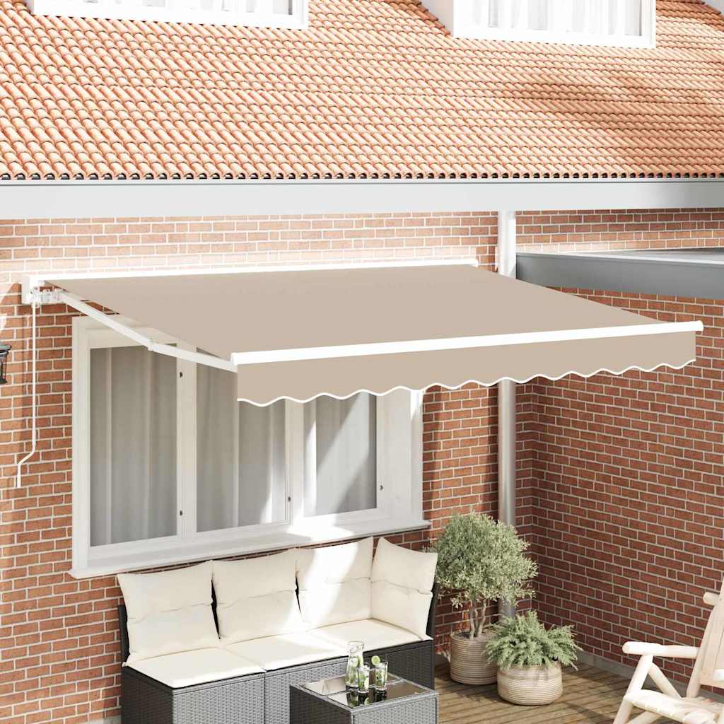 Einziehbare Markise Beige 300 x 200 cm Polyester und Metall