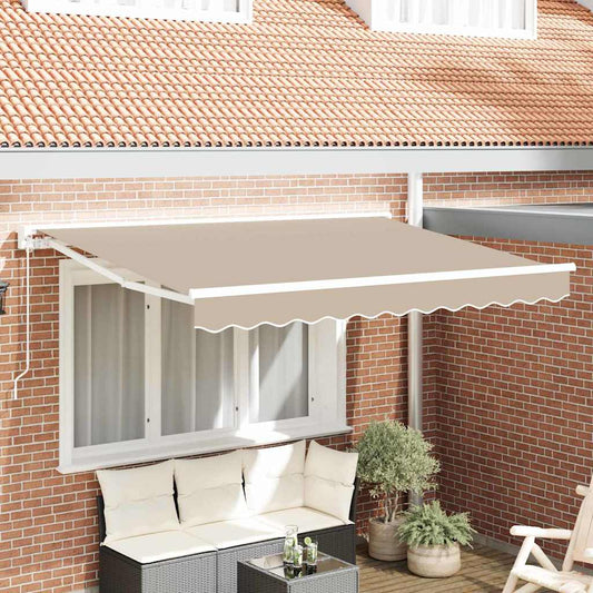 Einziehbare Markise Beige 300 x 200 cm Polyester und Metall