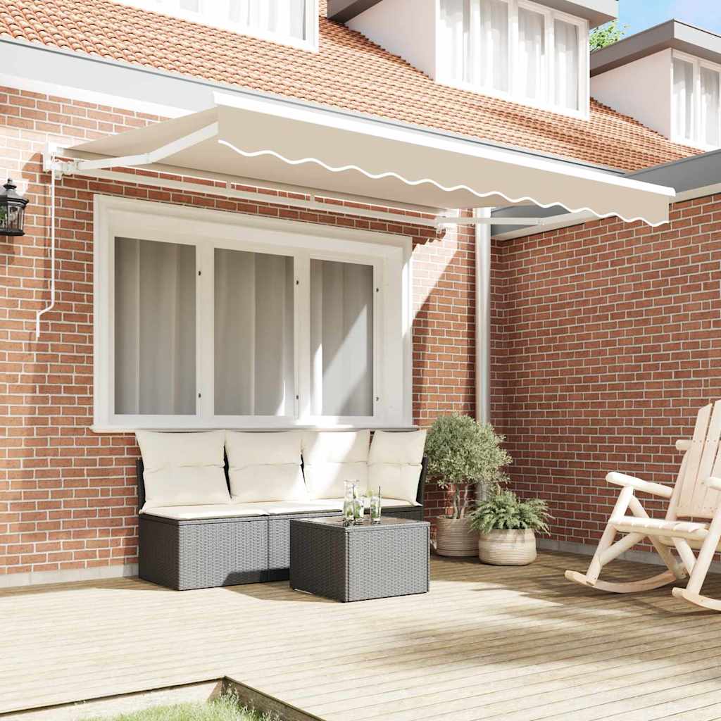 Einziehbare Markise Beige 300 x 200 cm Polyester und Metall