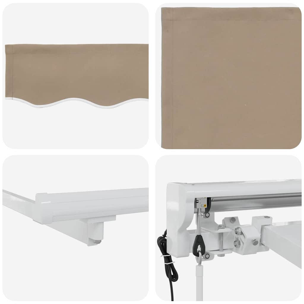 Einziehbare Markise Beige 300 x 200 cm Polyester und Metall