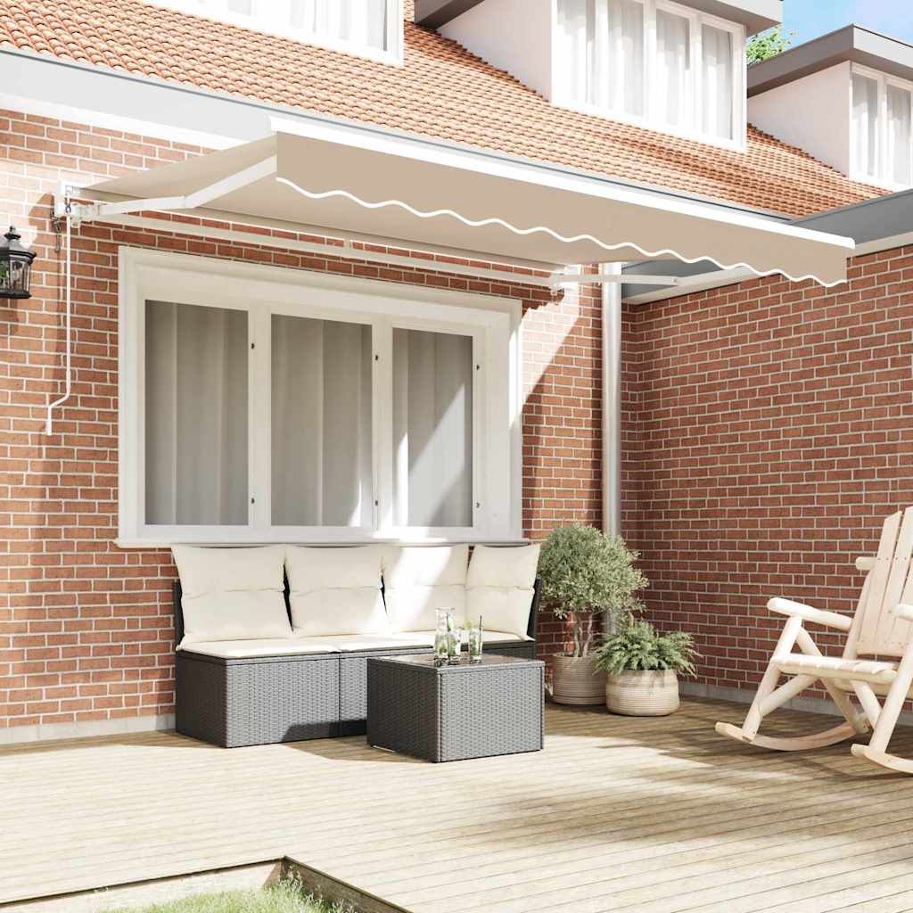 Einziehbare Markise Beige 300 x 200 cm Polyester und Metall