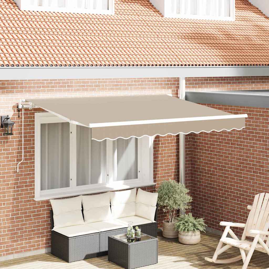Einziehbare Markise Beige 300 x 200 cm Stoff