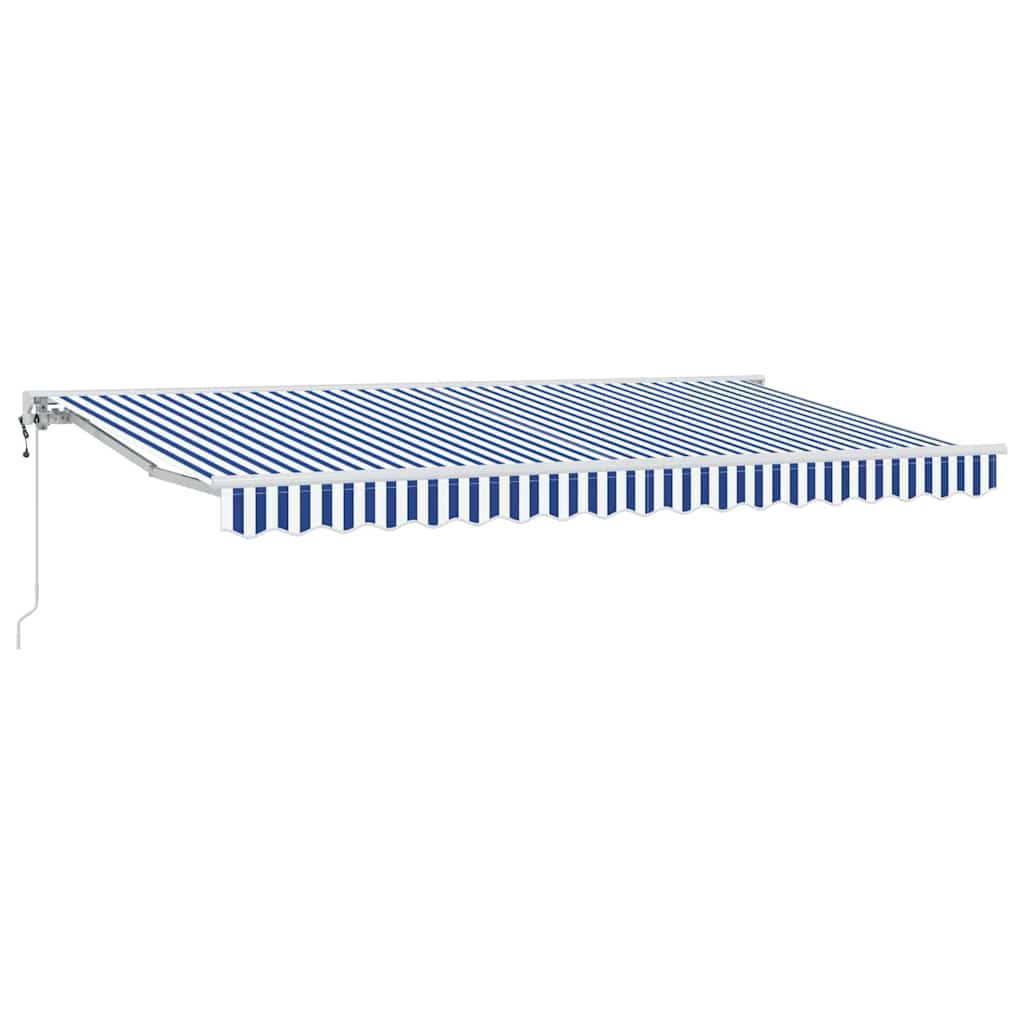 Einziehbare Markise Blau und Weiß 350x200 cm Stoff