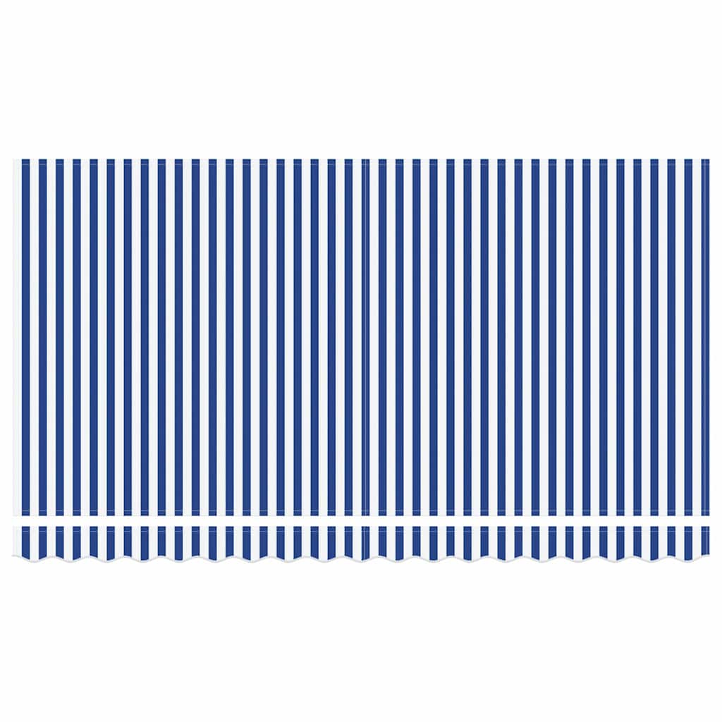 Einziehbare Markise Blau und Weiß 350x200 cm Stoff
