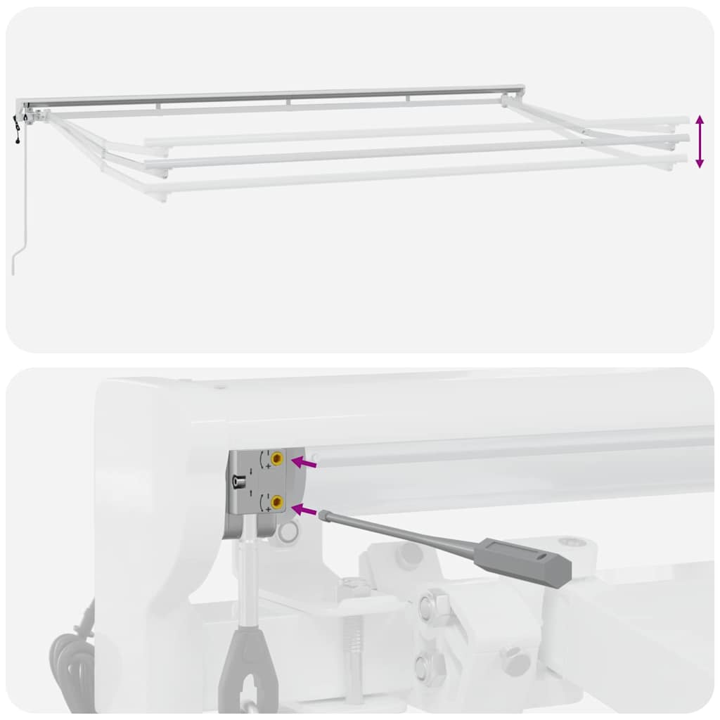 Einziehbare Markise Blau und Weiß 350x200 cm Stoff