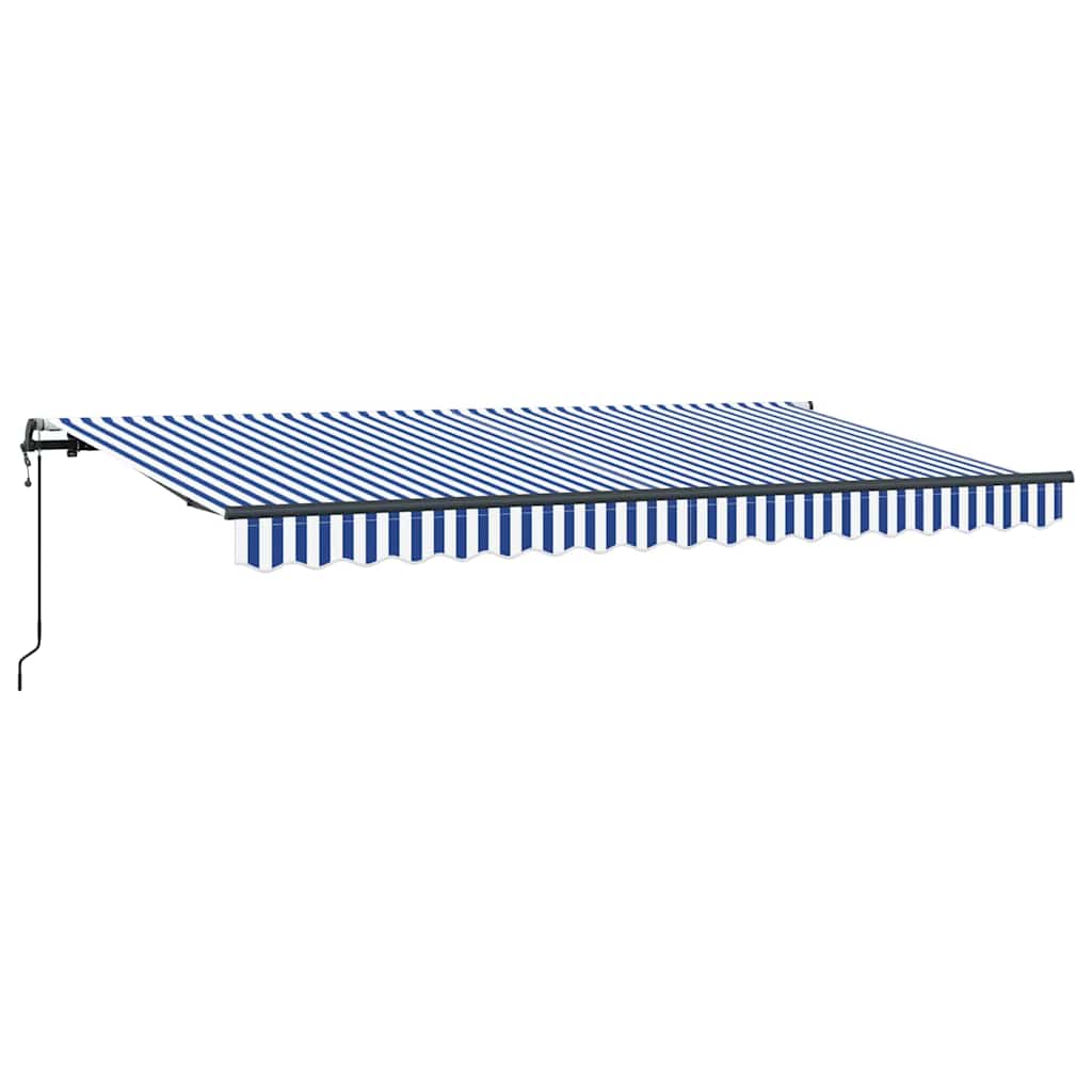 Einziehbare Markise Blau und Weiß 350 x 200 cm