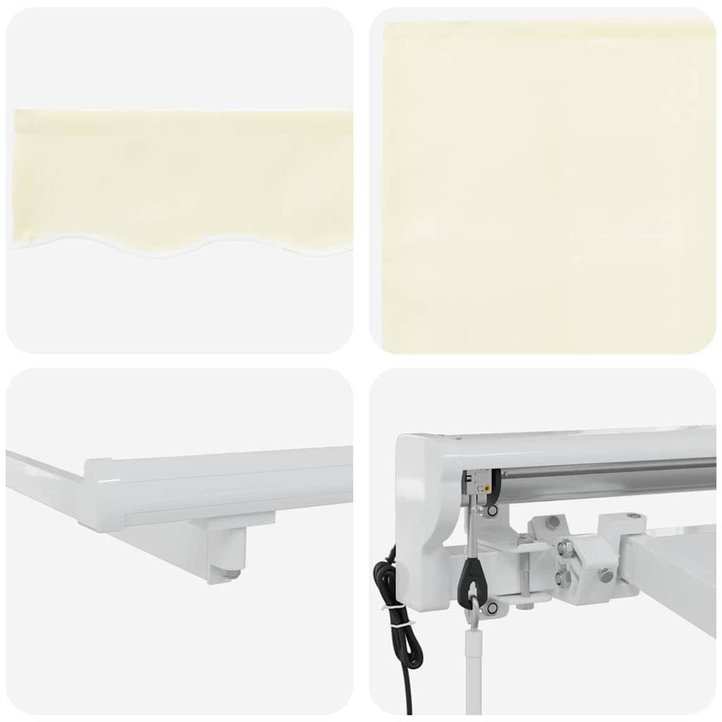 Einziehbare Markise Creme 350 x 200 cm Polyester und Metall