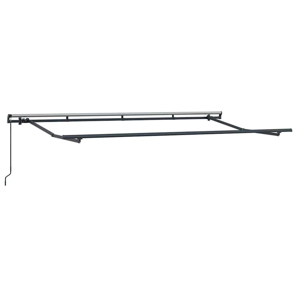 Einziehbare Markise Blau und weiß 350 x 200 cm Stoff und Metall