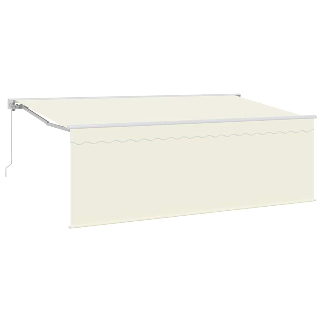 Einziehbare Markise Creme 350 x 200 cm Polyester und Aluminium