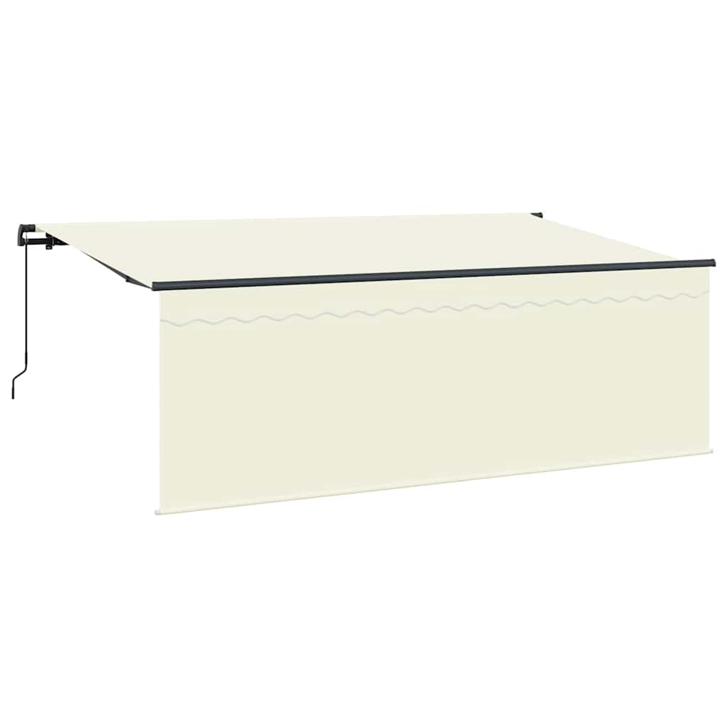 Einziehbare Markise Creme 350 x 200 cm Polyester und Aluminium