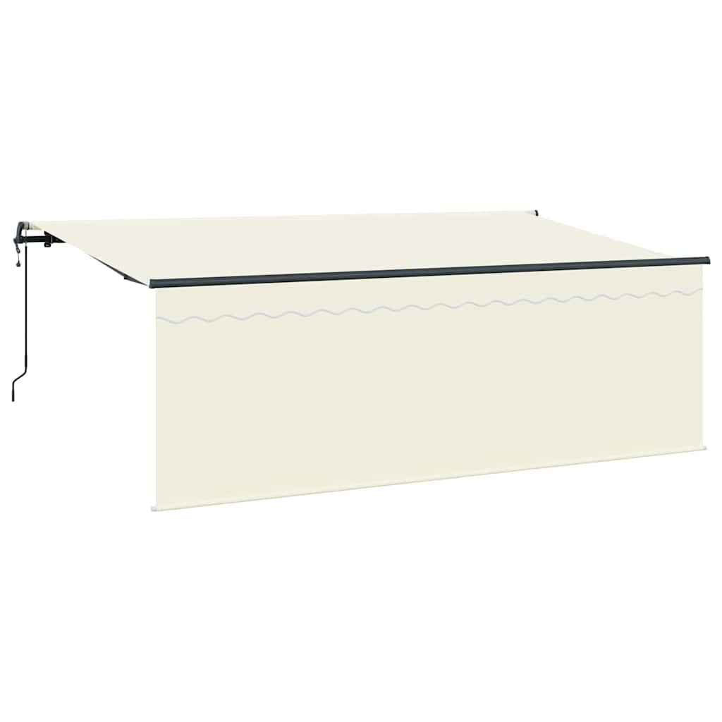 Einziehbare Markise Creme 350 x 200 cm Polyester und Aluminium