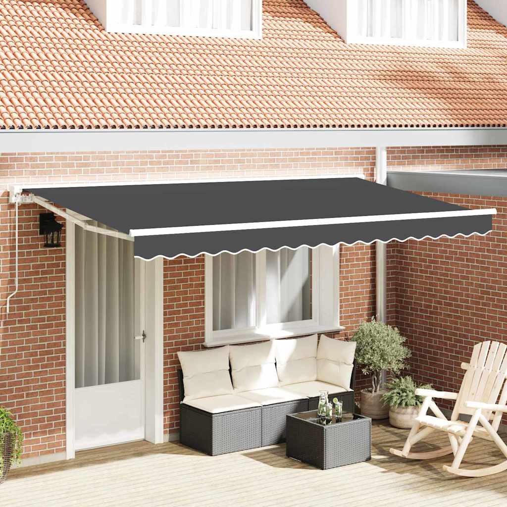 Einziehbare Markise Anthrazit 350x200 cm Stoff