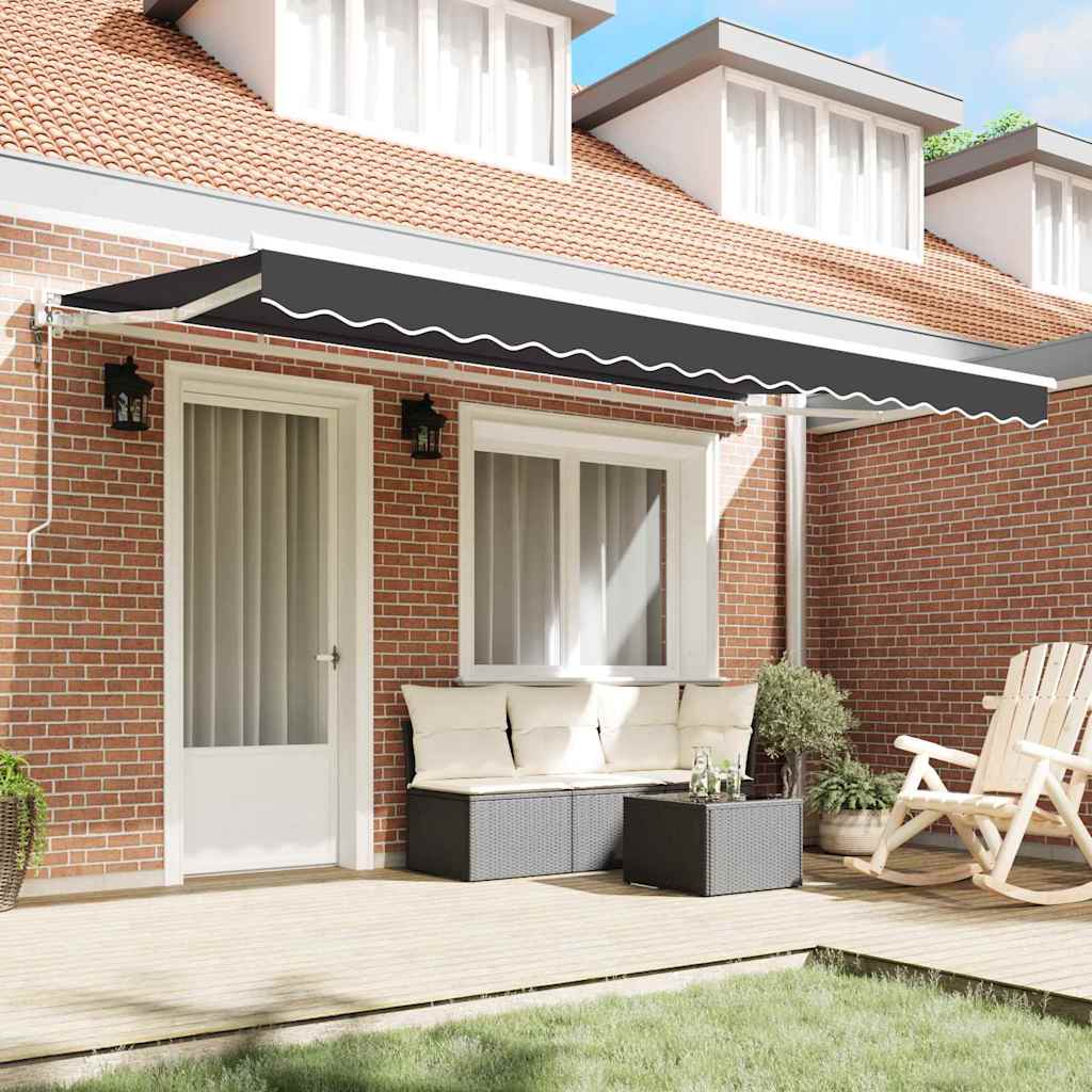 Einziehbare Markise Anthrazit 350x200 cm Stoff