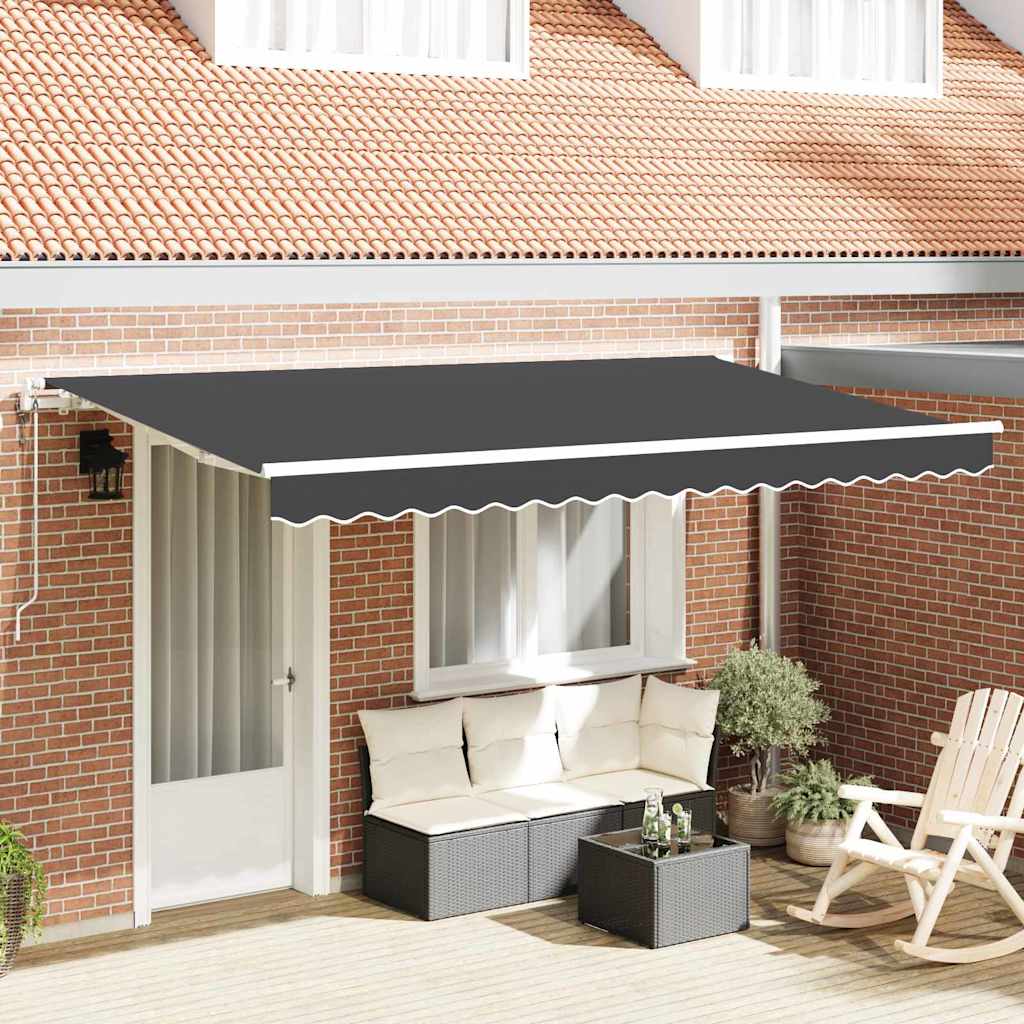 Einziehbare Markise Anthrazit 350 x 200 cm